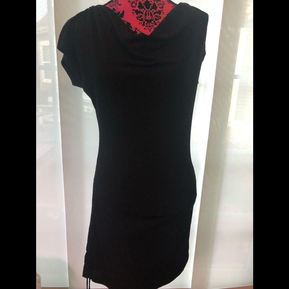 WHBM Draped Neck Little Black Dress LBD Tunic Sz S